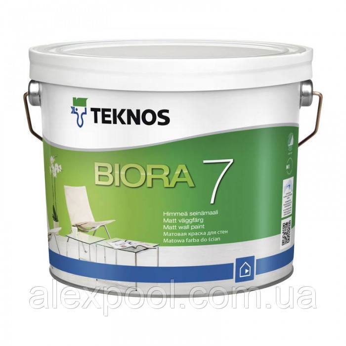 Teknos Biora 7 9 л База 3 матова акрилатна фарба для внутрішніх стін