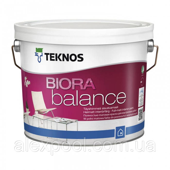 Teknos Biora Balance 2,7 л База 1 матова акрилатна фарба для сухих приміщень