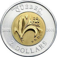2 долари 2008 Канада — 400 років від моменту заснуванняглиба. UNC/aUNC
