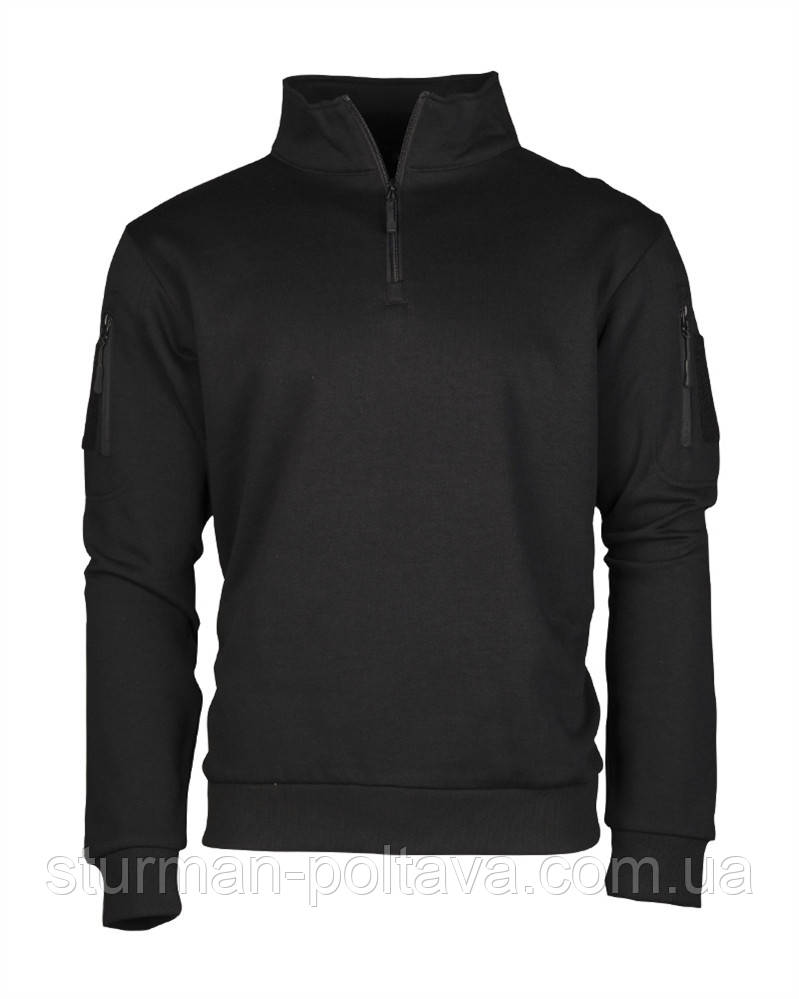 Кофта чоловіча армійська тактична TACTICAL SWEAT-SHIRT колір чорний Mil-Tec Німеччина