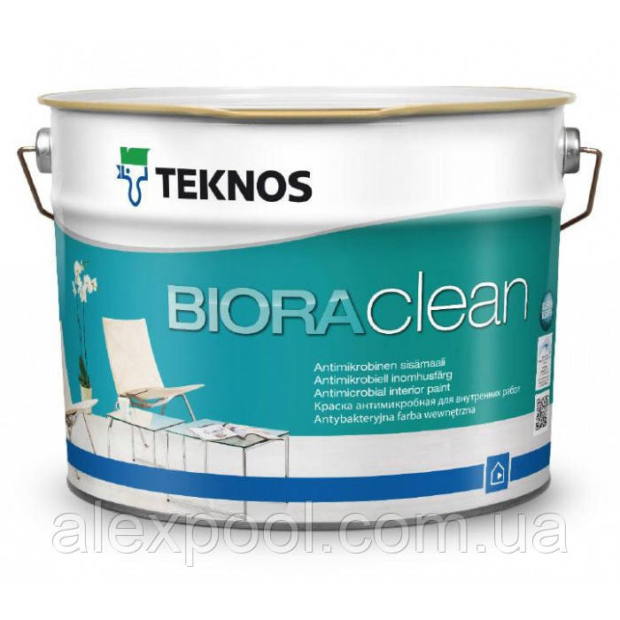 Teknos Biora Clean 9 л База 3 матова, водорозчинна акрилатна фарба