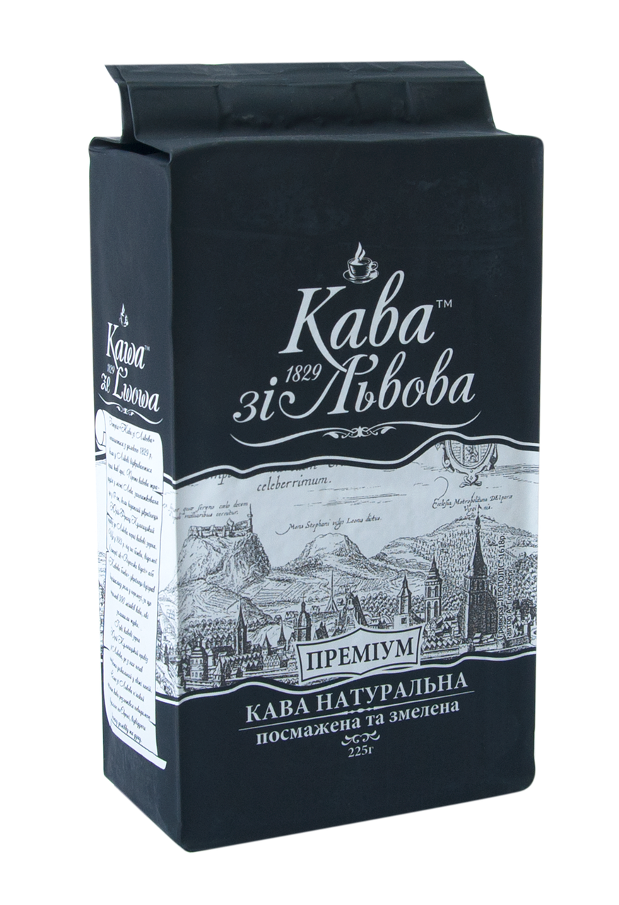 Кава мелена "Преміум", 225г , "Кава зі Львова" пакет