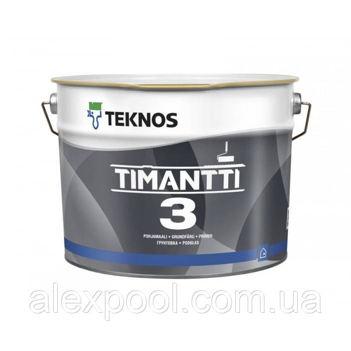 Teknos Timantti 3 Біла 0,9 л абсолютно матова акрилатна фарба грунтувальна