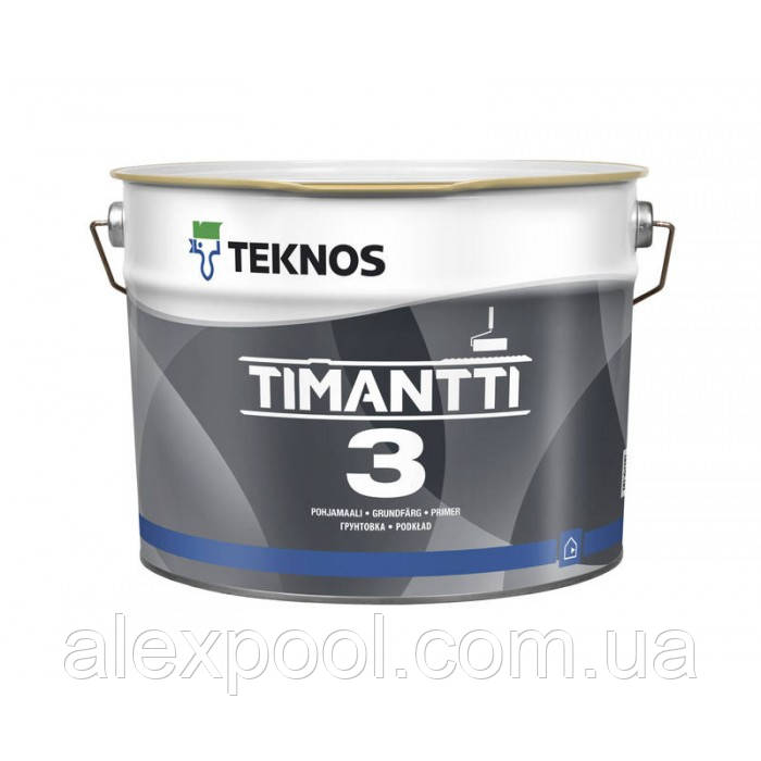 Teknos Timantti 3 Біла 2,7 л абсолютно матова акрилатна фарба грунтувальна