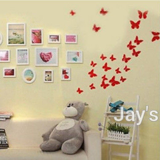 Наклейка на стену, украшения наклейки "12 шт. 3D бабочки наклейки" Наклейка на стену, украшения наклейки "12 ш - фото 5 - id-p68033982