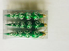 Іграшка новорічна сулька кульки SY027 6 штук зелений