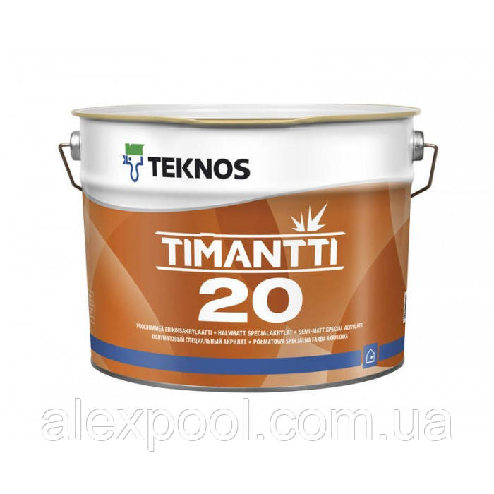 Teknos Timantti 20 9 л База 3 напівматова акрилатна фарба для стін і стель