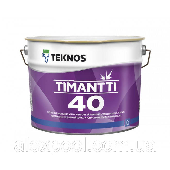 Teknos Timantti 40 0,9 л База 1 напівглянсова акрилатна фарба для стін і стель