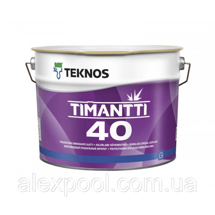 Teknos Timantti 40 2,7 л База 1 напівглянсова акрилатна фарба для стін і стель