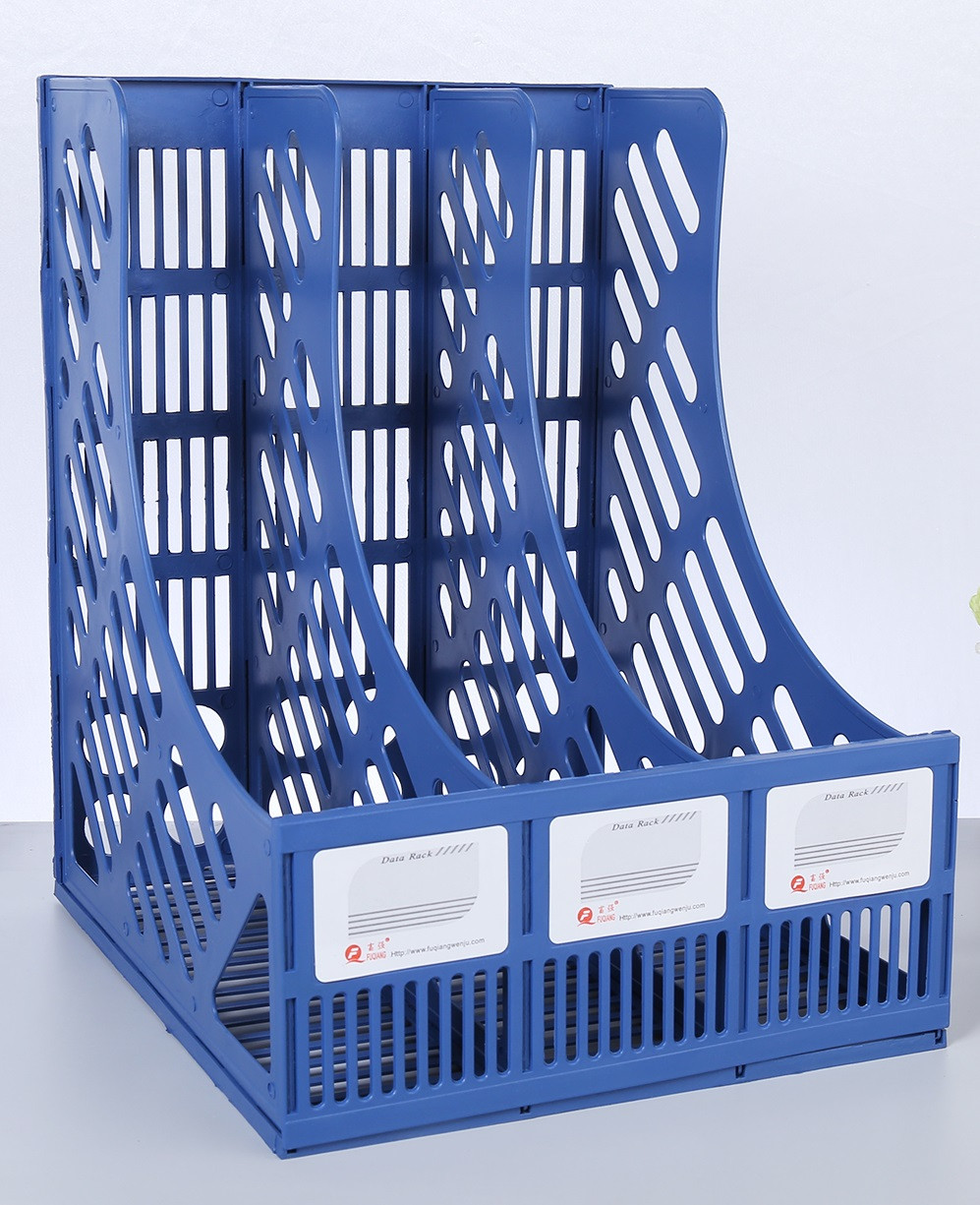 Лоток для паперу потрійний вертикальний збірний пластиковий 618 Синій KNZ