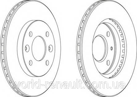 Передній гальмівний диск на Renault Kangoo D=238 мм/FERODO DDF158, фото 2