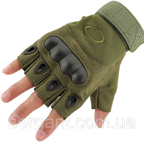 Тактичні рукавички OAKLEY безпалі ОЛИВА (зелені) розмір XL, фото 1