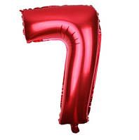 Кулька цифра 7 фольгована 32 дюйма червоний