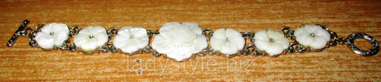 Браслет "Квітковий" із перламутром, фото 1