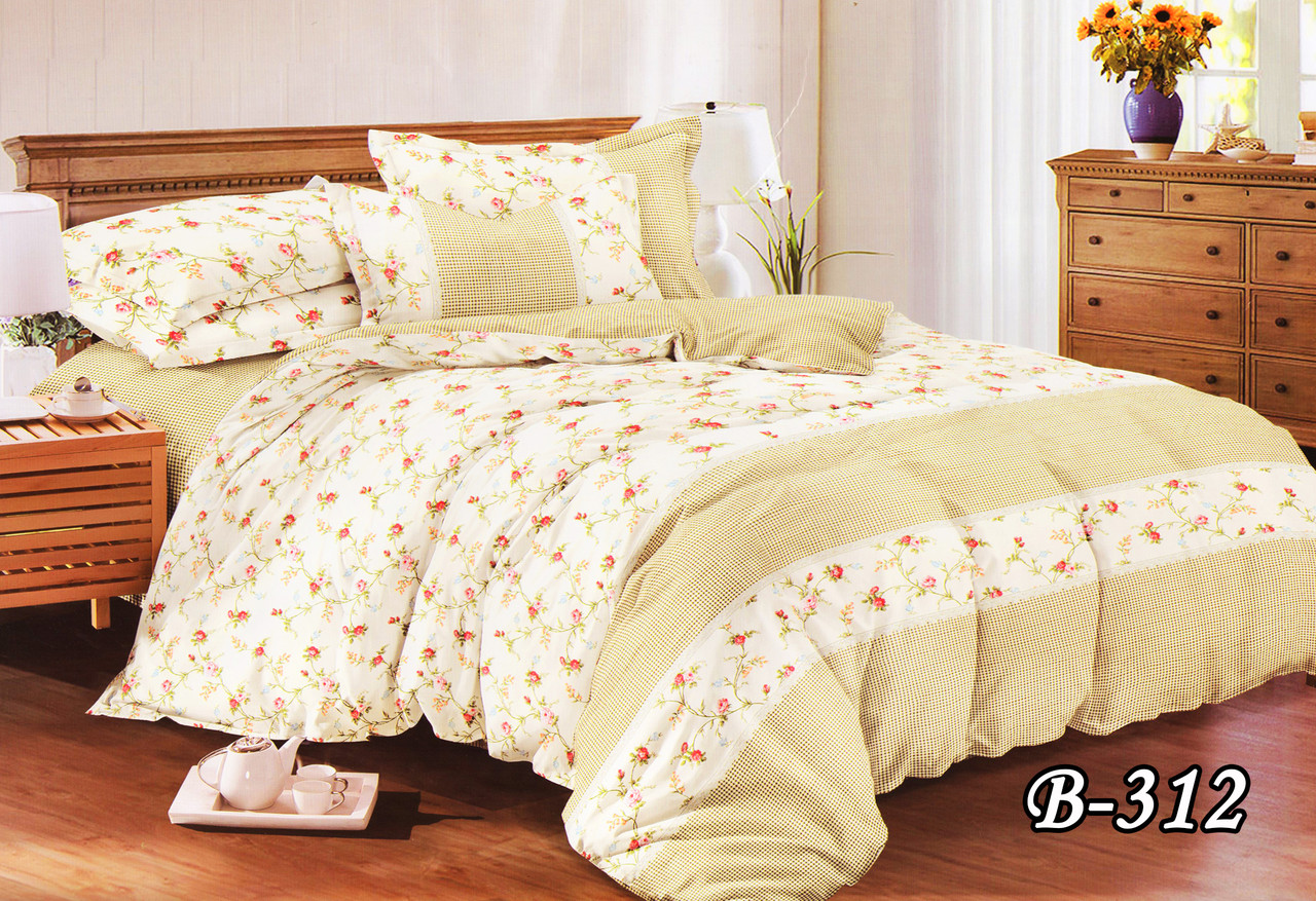 Комплект постільної білизни Тет-@-Тет полуторний В-312 бязь, фото 1