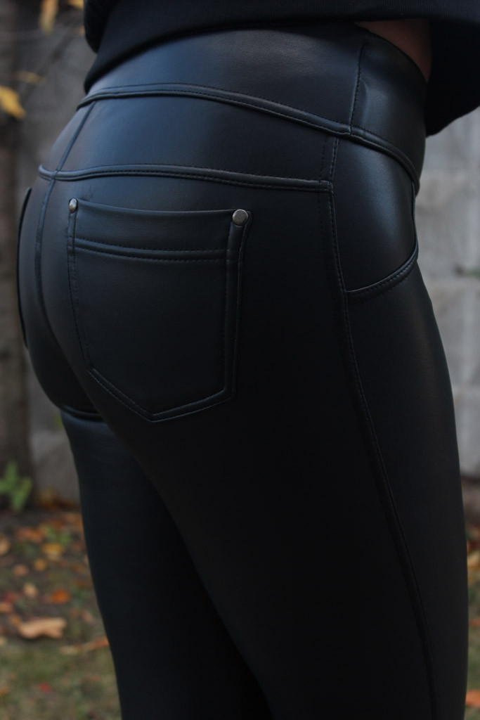 Жіночі утеплені лосини з матової екошкіри 9175, фото 1