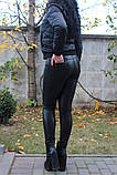 Жіночі утеплені лосини з матової екошкіри 9175, фото 3
