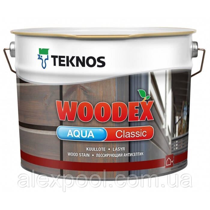 Teknos Woodex Aqua Classic 9 л лесуючий антисептик для захисту зовнішніх дерев'яних поверхонь