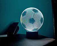 Нічник 3D світильник «Футбольний м'яч» 3D Creative
