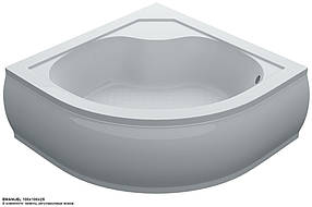 Душовий глибокий напівкруглий акриловий піддон Swan Emanuel 100х100х41 см