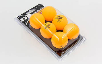 Набір м'ячів для настільного тенісу 6 штук DUNLOP 1star CLUB CHAMP (пластик, d-40мм, оранжевий)