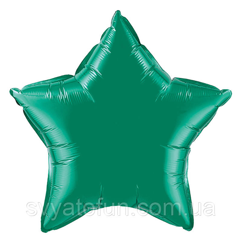 Фольгований міні-куля зірка, зелений 9", Flexmetal