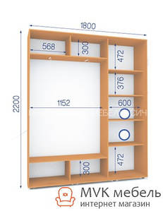 Шкаф купе (24/22) 1800х450х2200