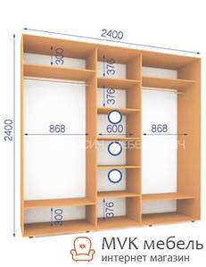 Шафа купе (15/24) 2400х600х2400