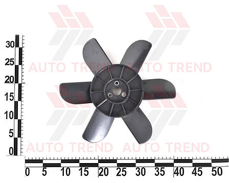 Крильчатка вентилятора радіатора ВАЗ 2101-07, 2121, 21213, 6 лоп. з метав. втулкою, чорна, фото 2