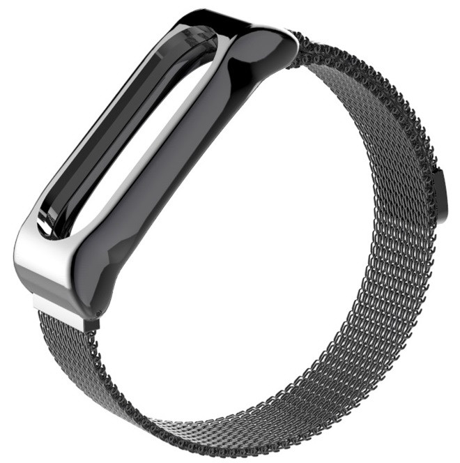 Ремінець металевий Xiaomi Mi Band 2 MiJobs Milanese SE міланська петля на магніті Чорний 1084P