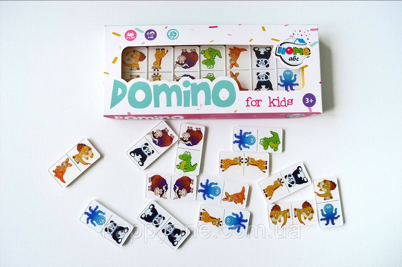 Дитяче Domino Animals white set