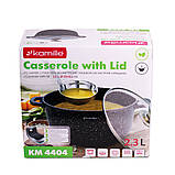 Каструля з кришкою Kamille 2.3 л з литого алюмінію з антипригарним покриттям і для індукції і газу KM-4404, фото 8
