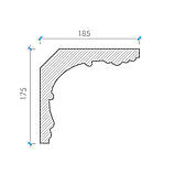Карниз з гіпсу, гіпсовий карниз к-151 һ175х185 мм., фото 3