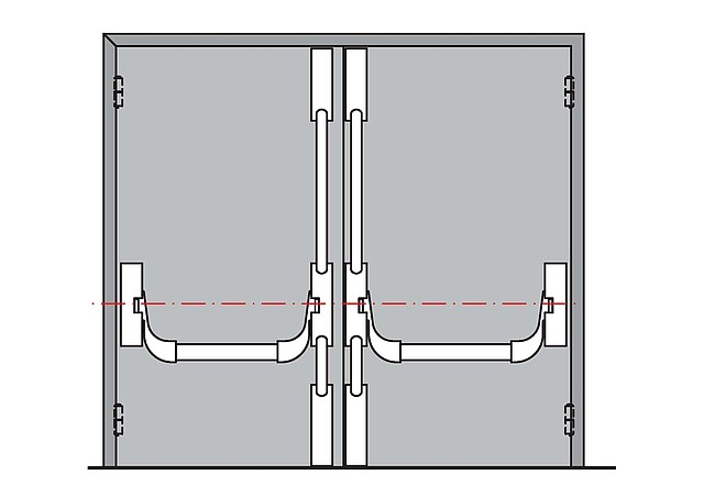 Антипаника для 2-створчатых противопожарных дверей путей эвакуации Dorma PHA-2000 3-точечного запирания - фото 1 - id-p5805261