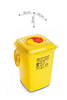 Одноразовый квадратный контейнер желто/красный AP Medical Nursy объемом 10 л