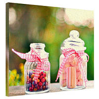 Картина на полотні на стіну для інтер`єру/спальні/прихожої Солодощі в банках 40х50 см (H4050_YM017)