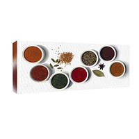 Картина на полотні на стіну для інтер`єру/спальні/прихожої Прянощі в посуді 30х65 см (H3065_YM020)