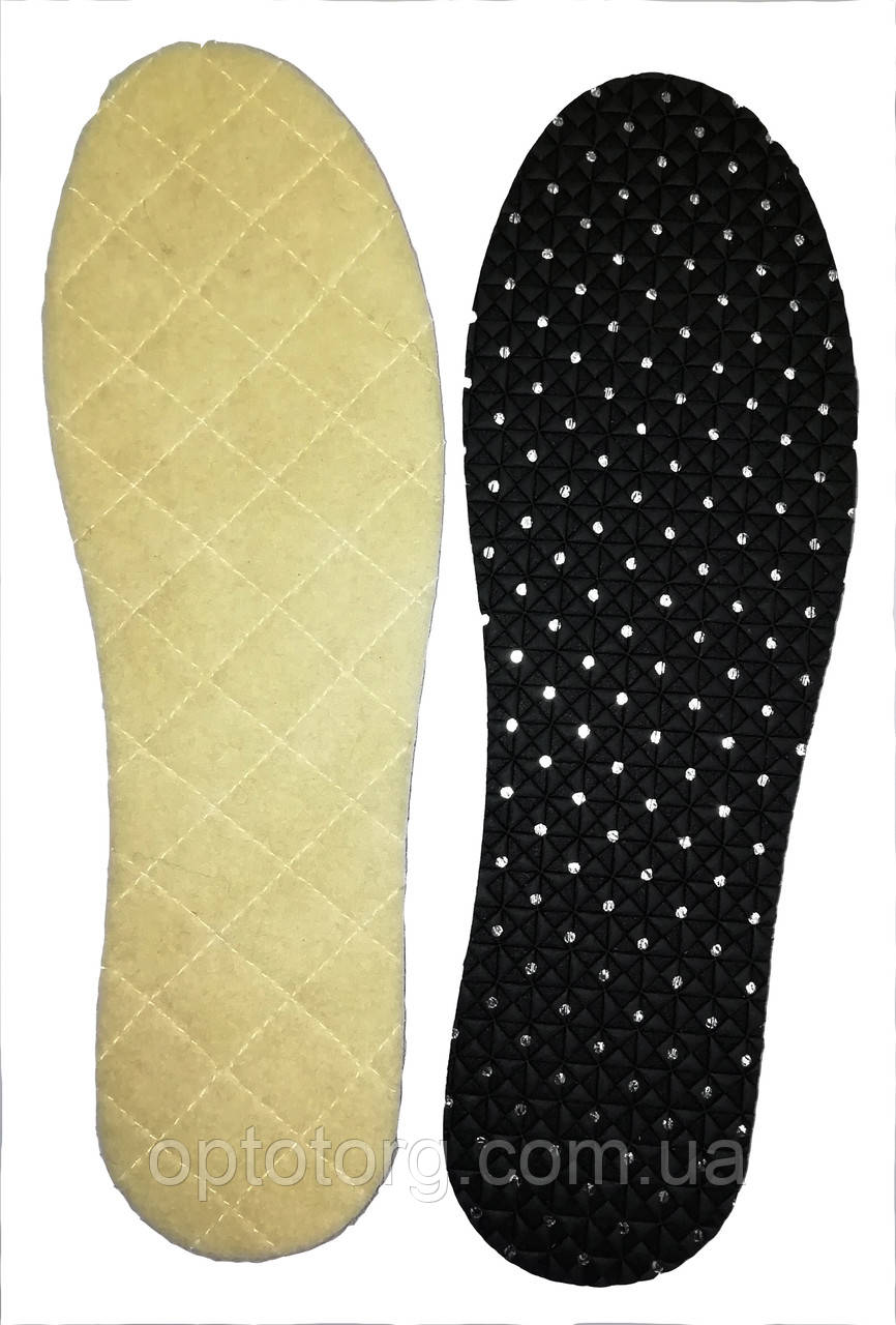 Устілка вовняна з фольгою на латексній основі 35-46 розмірна Кочині (Coccine)