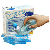 Система для промивання носа, Nasaline, Squip, Squeezie, 1 набір 50 пакетиків із фізіологічним розчином