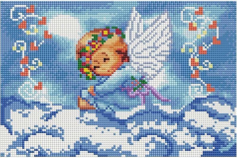 СФ 194 Набір алмазної мозаїки 20х30 "Ангелік на хмаринці", фото 1