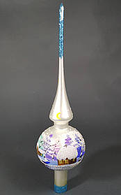 Верхівка скляна "Сніговий будиночок" біла