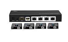 Передавач відеосигналу Lenkeng LKV714 Pro 1 × 4 HDMI 2.0 — V2.0 POE ІЧ, CAT6, до 30 м