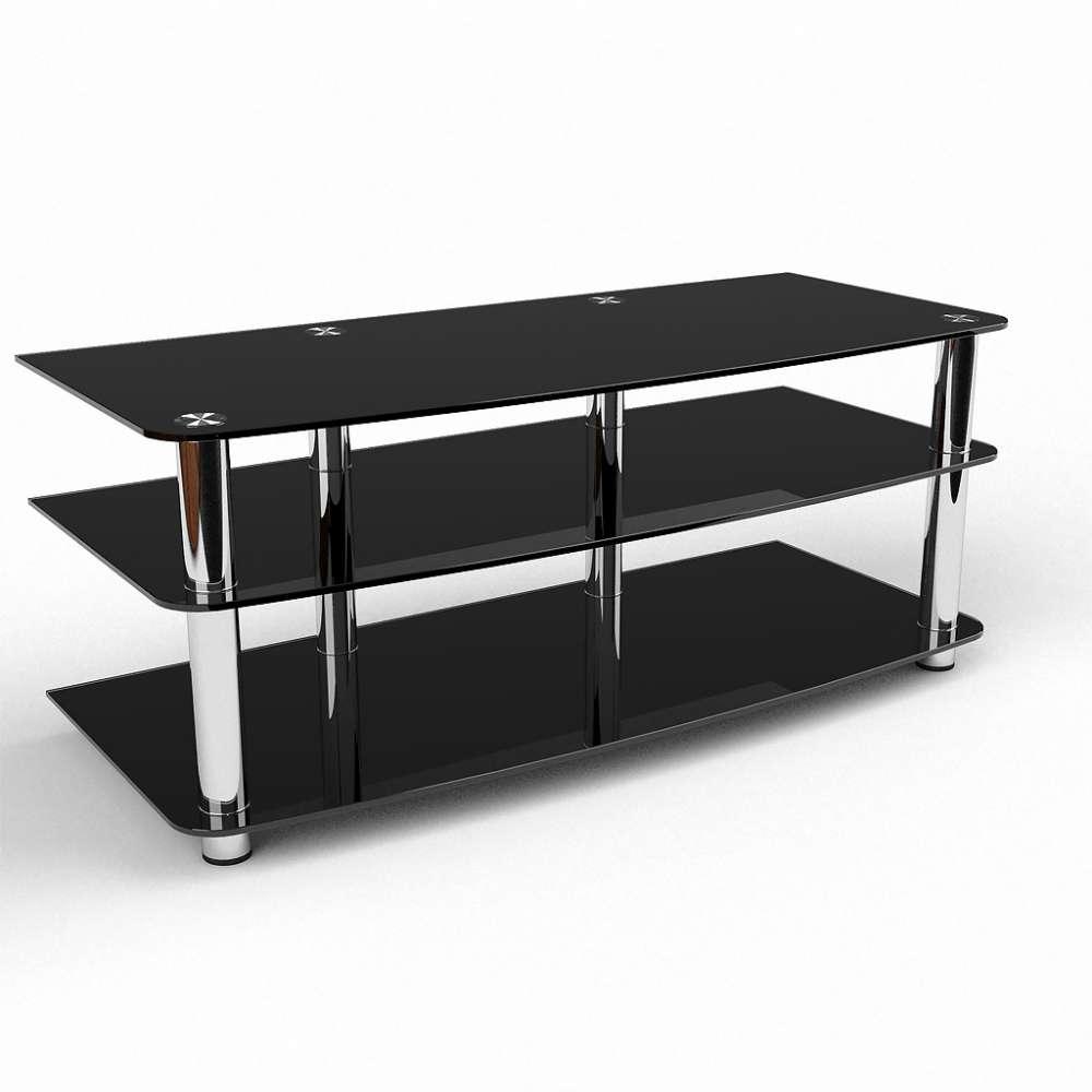 Тумба для ТВ зі скла у вітальню Сігнал+Чорний БЦ-Стол, фото 1