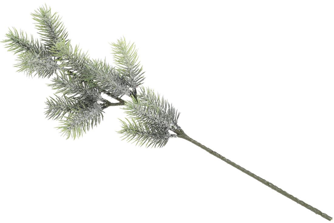 Декоративна ялинкова гілка в інею, 45см ТОВАР ВІД ВИРОБНИКА