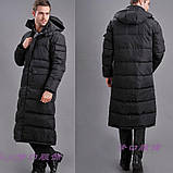 Довгий дитячий зимовий пуховик (силікон) для підлітка молодіжний до колін і нижче колін, фото 7