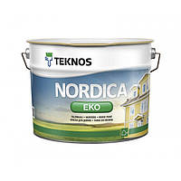 Teknos Nordica Eco 9 л База 1 глянцевая краска для наружных деревянных поверхностей