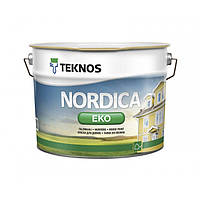 Teknos Nordica Eco 0,9 л База 3 глянцевая краска для наружных деревянных поверхностей