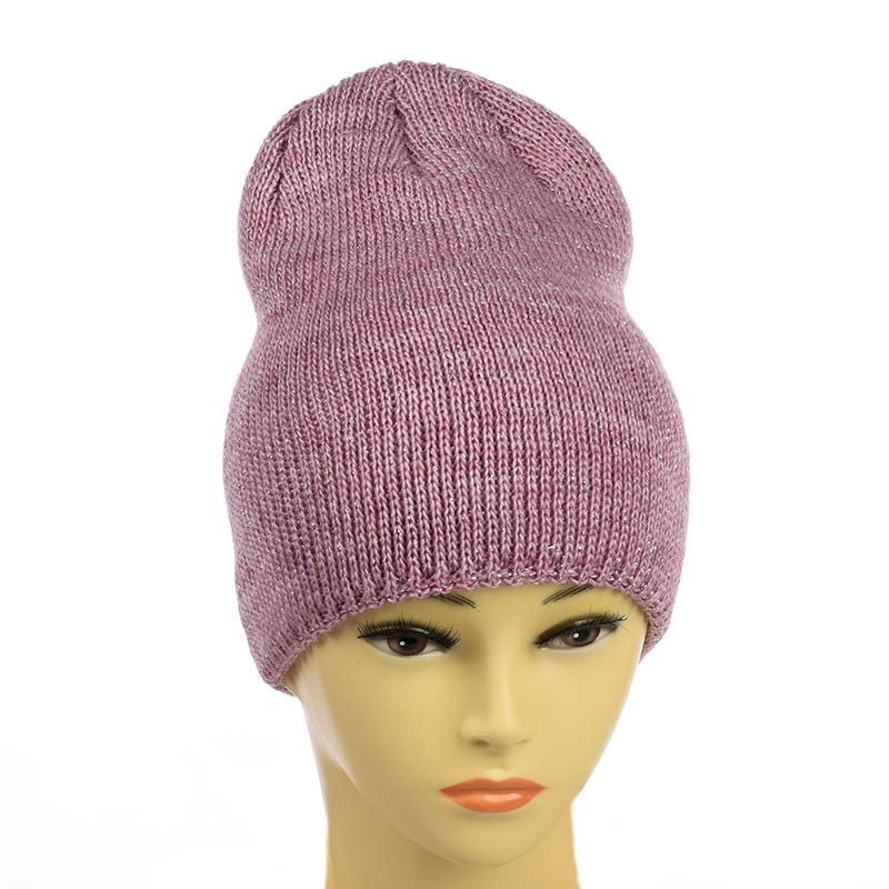 Молодіжна шапка з люрексом ліловий