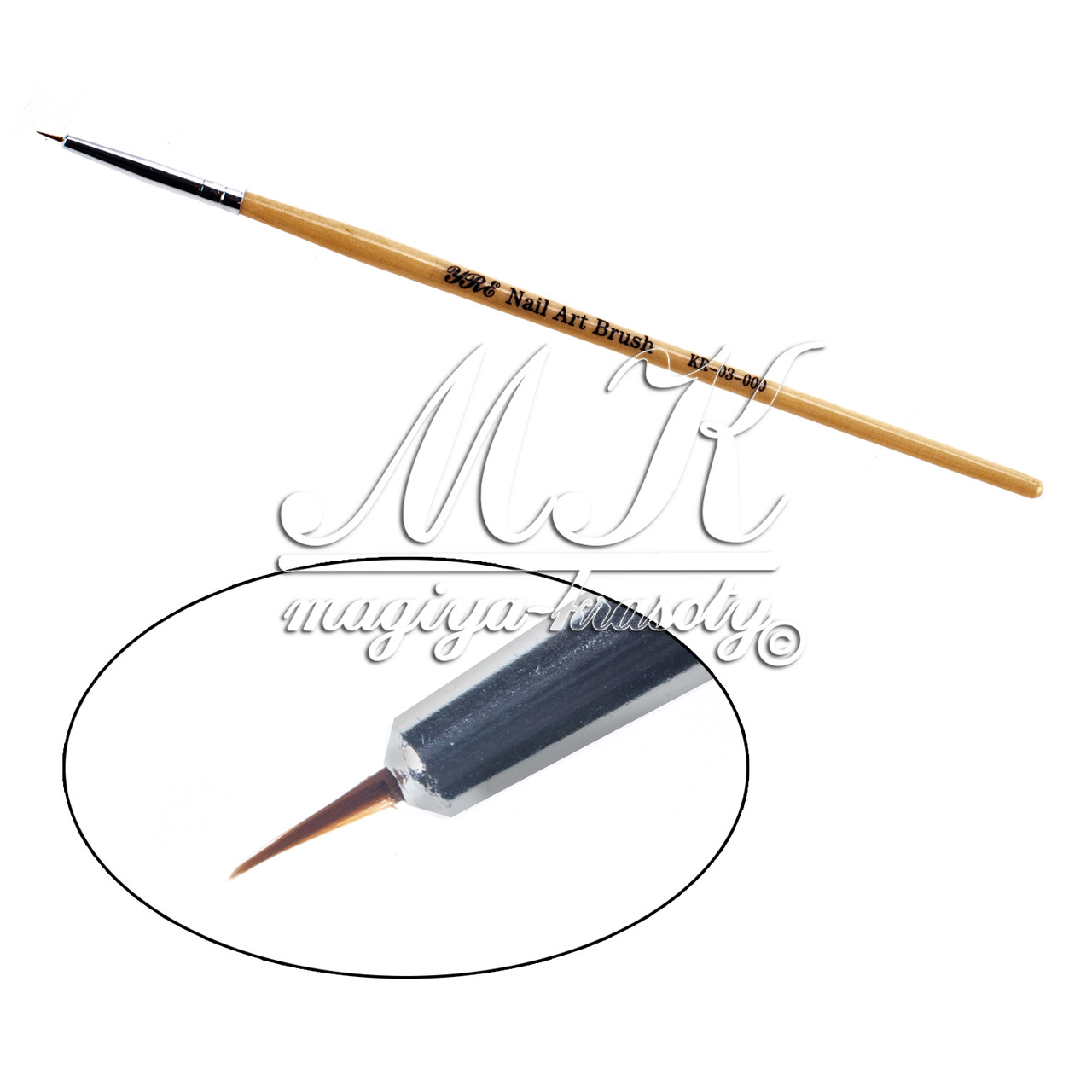 Пензель для малювання YRE. натуральний ворс, дерев'яна ручка, розмір 000