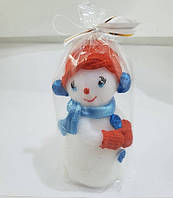 Свічка Сніговик Няша червона шапка / Свічка Сніговик Няша червона шапка 10x3 см